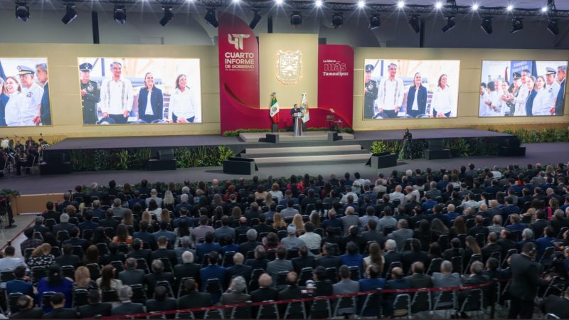 En su Cuarto Informe, el gobernador Américo Villarreal exhortó a evitar la reacción de aquellos que pretenden, desde las noticias falsas, abrir de nuevo el espacio a las oligarquías